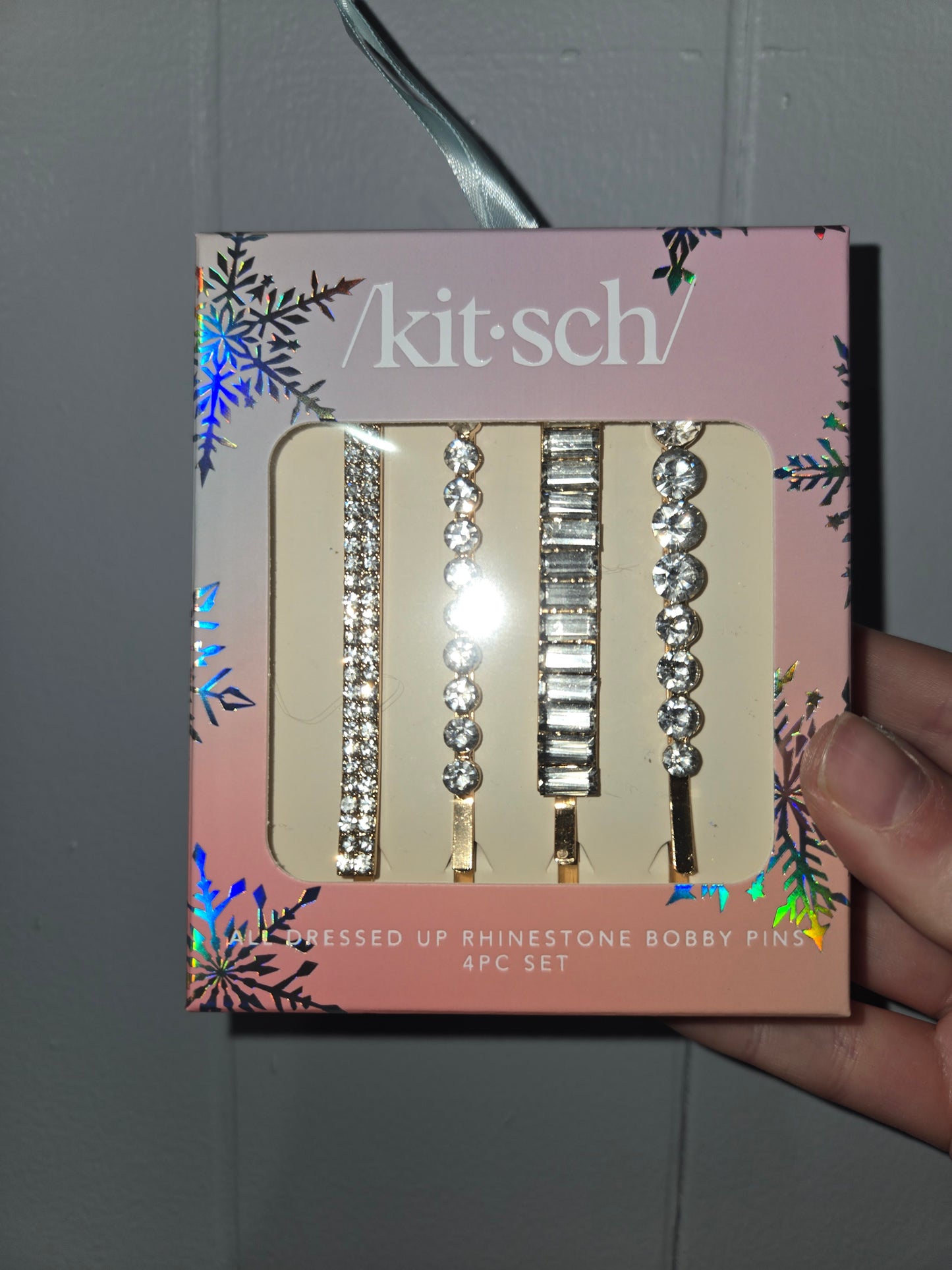 Kitsch Dressed Up Rhinestone Bobby Pins 4pc Set