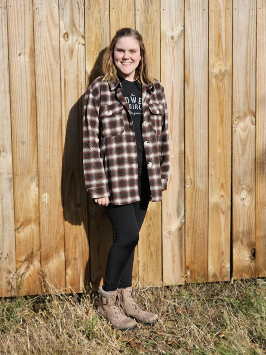 Veveret Classic Plaid Shirts Jacket With Pockets