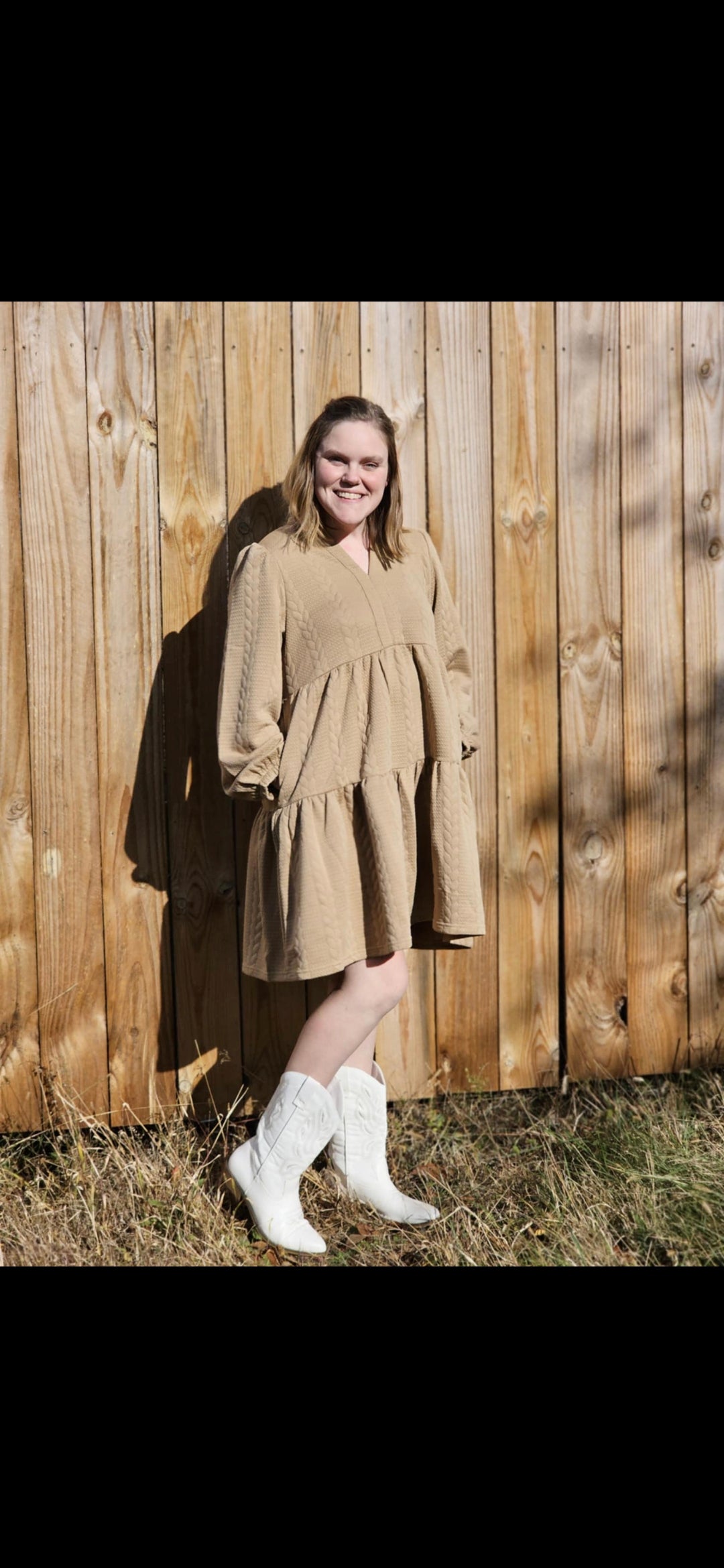 Vevret Twist Textured Knit Tiered Mini Dress With Pockets